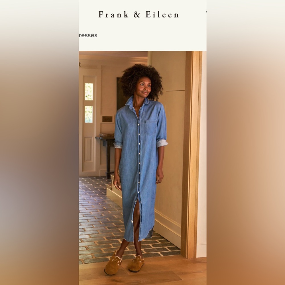 Frank & Eileen Rory maxi shirt dress Vintage Stonewashed Indigo